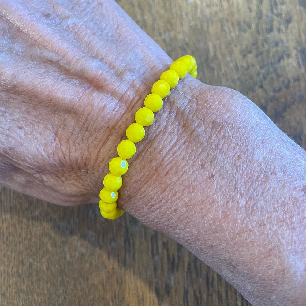 J Crew Yellow Beaded Adjustable Bracelet